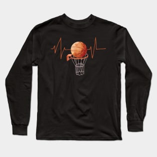 Vintage Basketball Heartbeat Long Sleeve T-Shirt